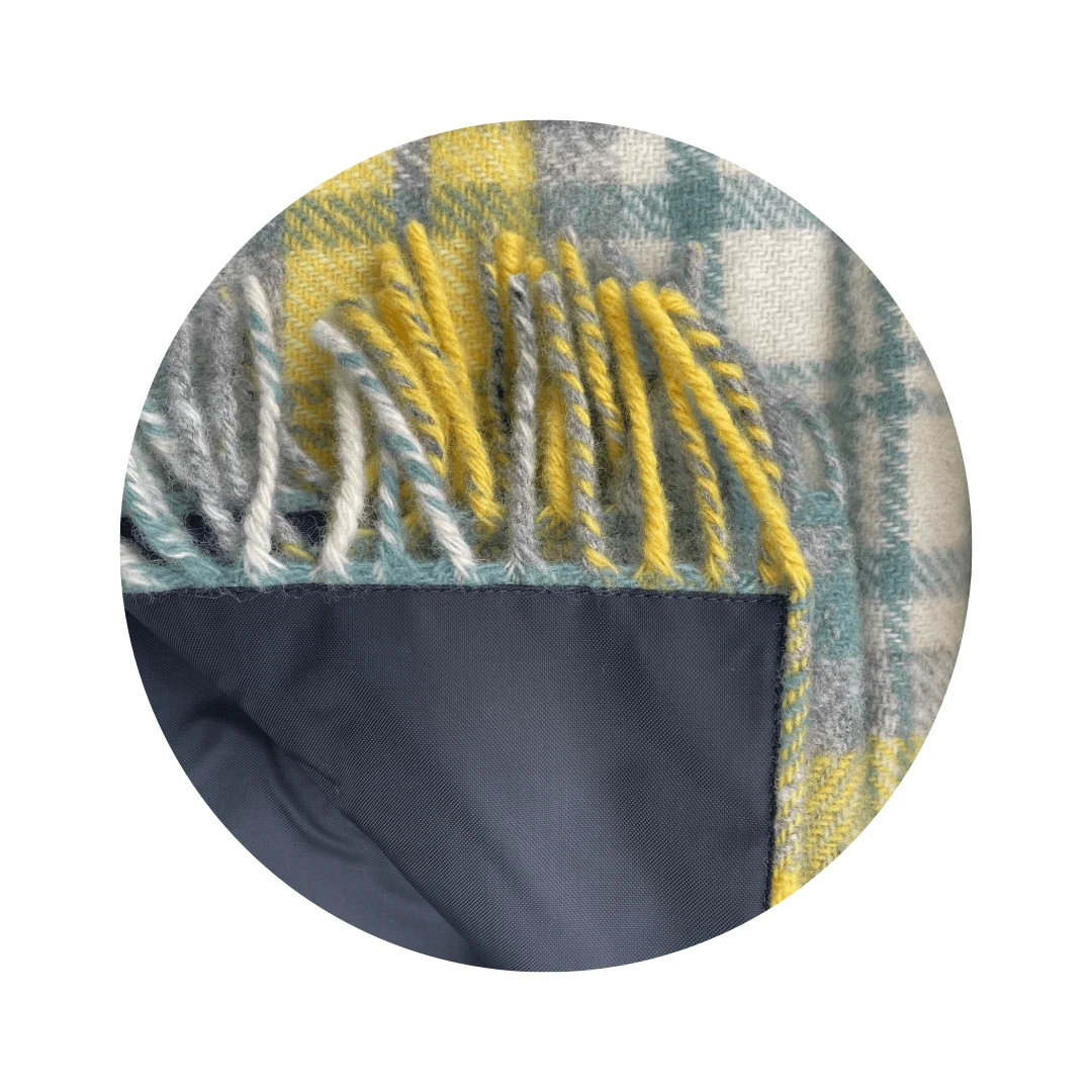 Picknickkleed Polo Geruit Geel (Ocean) - Wol - Waterdicht - 145x183cm - Tweedmill by MoodCompanyNL