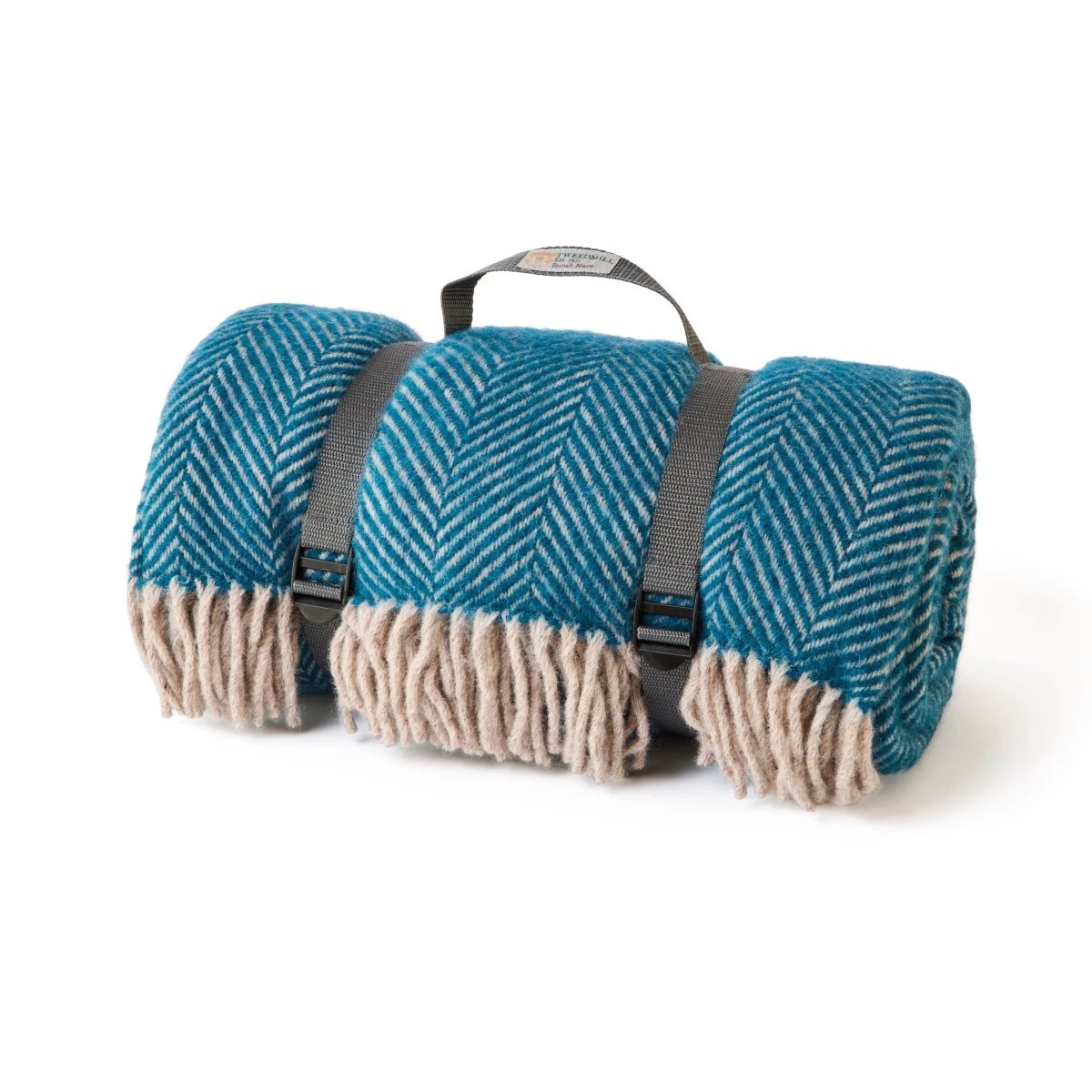 Picknickkleed Polo Teal and Hazel - Wol - Waterdicht - 150x183cm - Tweedmill by MoodCompanyNL