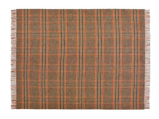 Mood Company - Plaid Estate Geblokt Oranje - Country Side Collection - Merino Lamswol - 140x185 - Bronte by Moon Scotland - 6151220633623