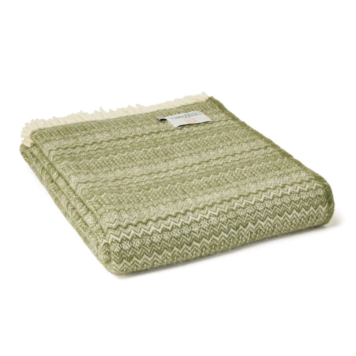 Plaid Fair Isle Saliegroen (Sage) - 150 x 200 - Nieuw Wol - Tweedmill UK by Mood Company