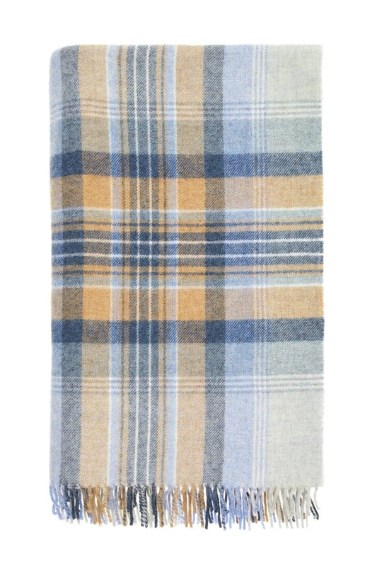 MoodCompanyNL - Plaid Kintyre Blauw - Shetland Lamswol - 140x185 - Bronte by Moon Scotland - 6151206788729