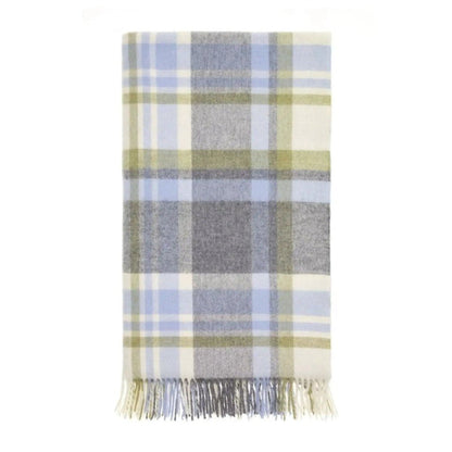 Mood Company - Plaid Portree Grijs Lichtblauw - Merino lamswol - 140x185 - Bronte by Moon Scotland - 6151206595525