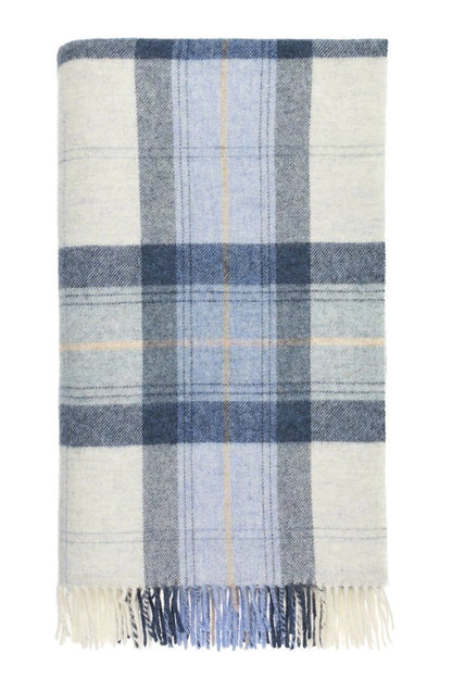 Plaid Skye Koraal Blauw - Shetland Lamswol - 140x185 - Bronte by Moon Scotland by MoodCompanyNL