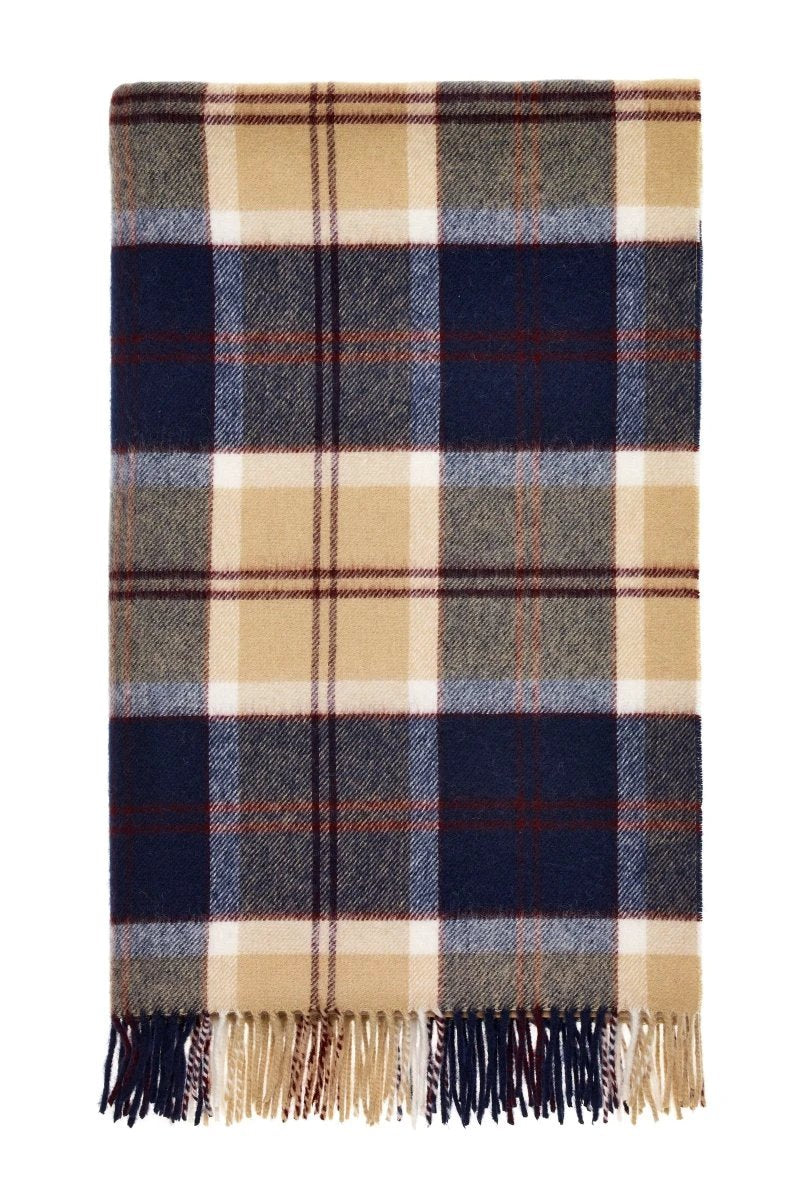 Plaid Tartan Bannockbane Navy - Merino Lamswol - 140x185 - Bronte by Moon Scotland by MoodCompanyNL
