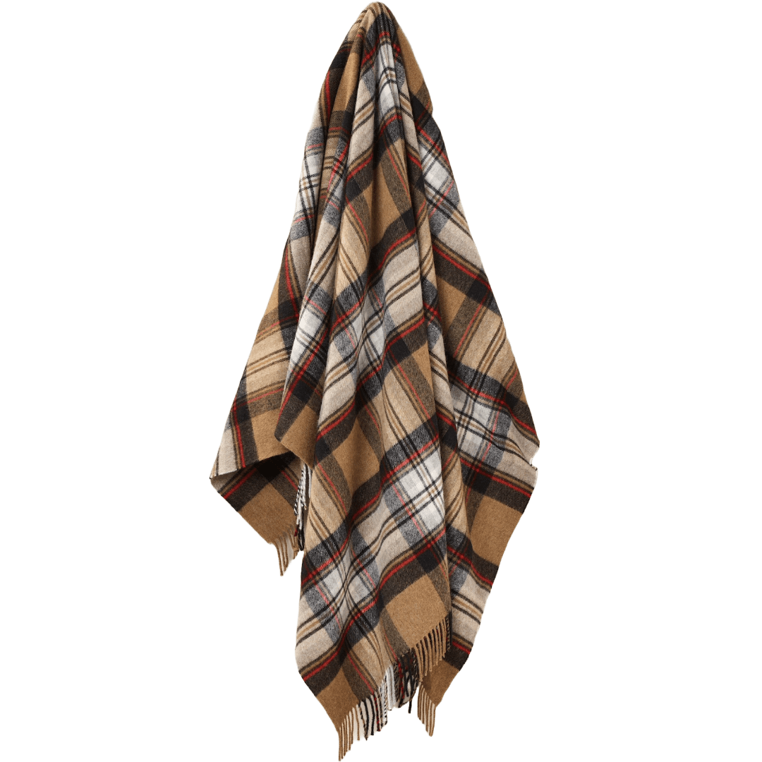 MoodCompanyNL - Plaid Tartan Camel Stewart - Merino Lamswol - 140x185 - Bronte by Moon Scotland - 6095654938940