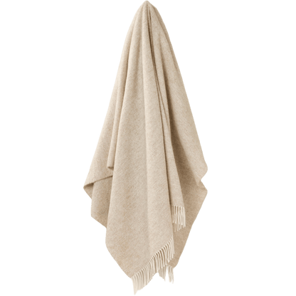 MoodCompanyNL - Plaid Visgraat Beige - Shetland Lamswol - 140x185 - Bronte by Moon Scotland - 5057900121477