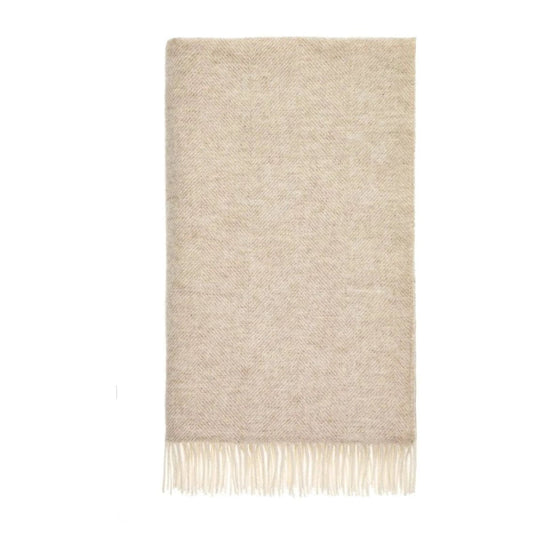 Mood Company - Plaid Visgraat Beige - Shetland Lamswol - 140x185 - Bronte by Moon Scotland - 5057900121477