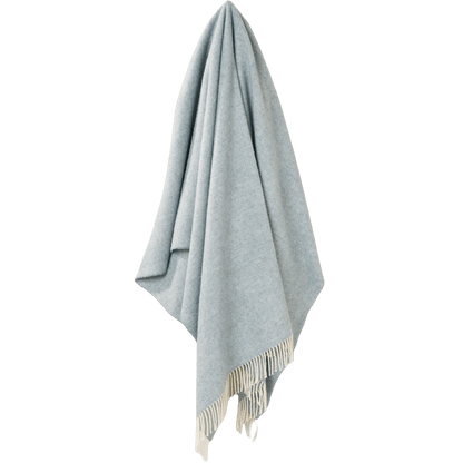 Plaid Visgraat Lichtblauw (Duck Egg) - Shetland Lamswol - 140x185 - Bronte by Moon Scotland by MoodCompanyNL