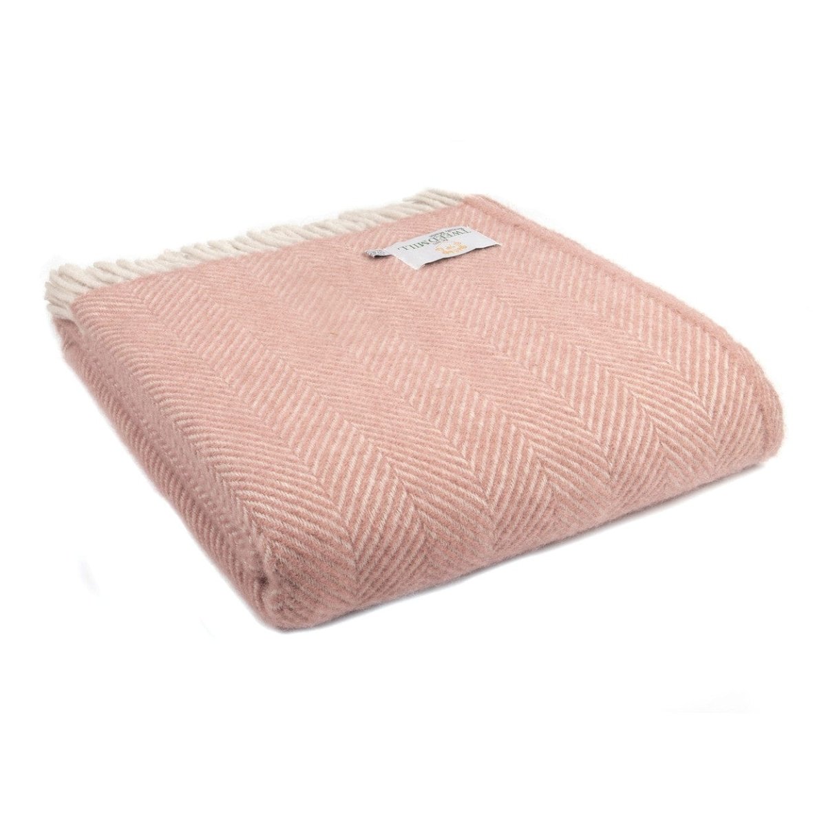 MoodCompanyNL - Plaid Visgraat Oud Roze en Parelmoer (Dusky Pink and Pearl) - 150x183 - Nieuw Wol - Tweedmill UK - 5060445891897