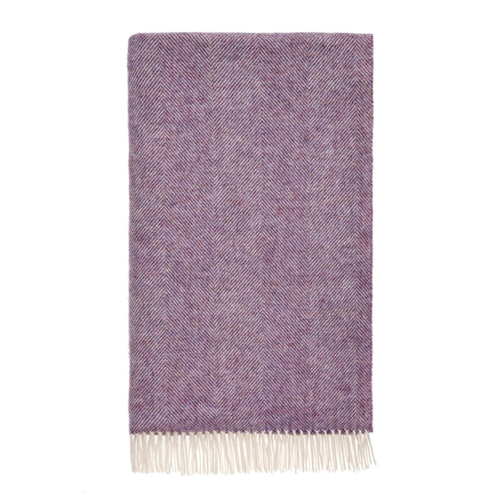 Mood Company - Plaid Visgraat Paars Lavendel - Shetland Lamswol - 140x185 - Bronte by Moon Scotland - 5057900121538