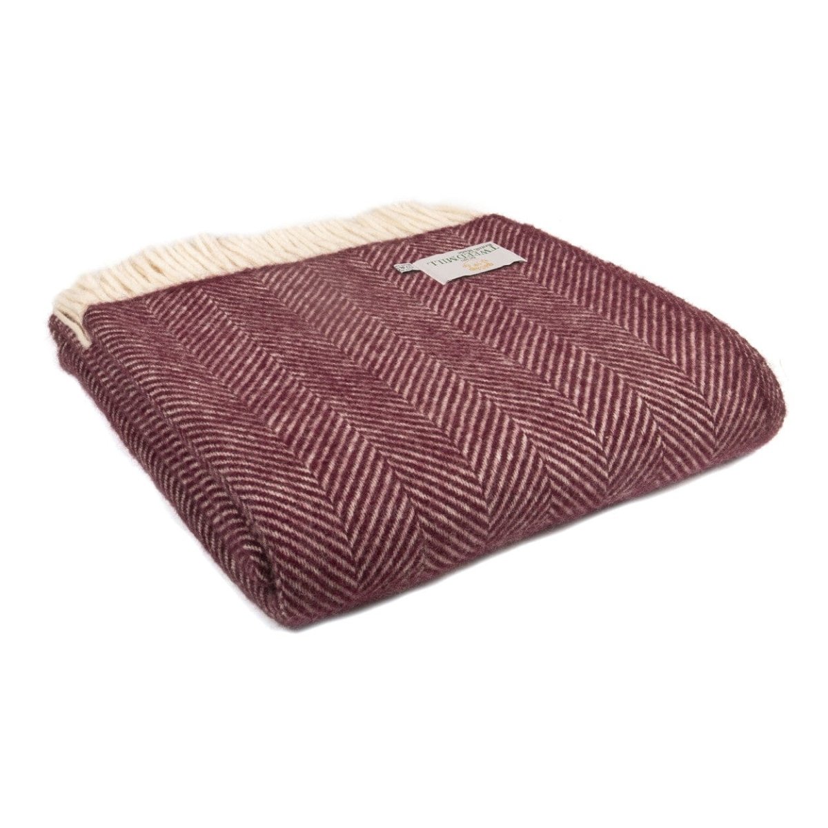 MoodCompanyNL - Plaid Visgraat Paars Rood (Rosewood) - 150x183 - Nieuw Wol - Tweedmill UK - 5060674575704