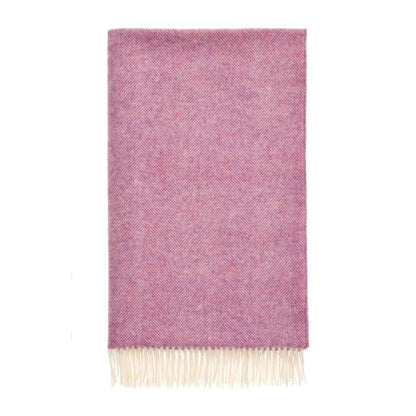 Mood Company - Plaid Visgraat Roze - Shetland Lamswol - 140x185 - Bronte by Moon Scotland - 5057900121507