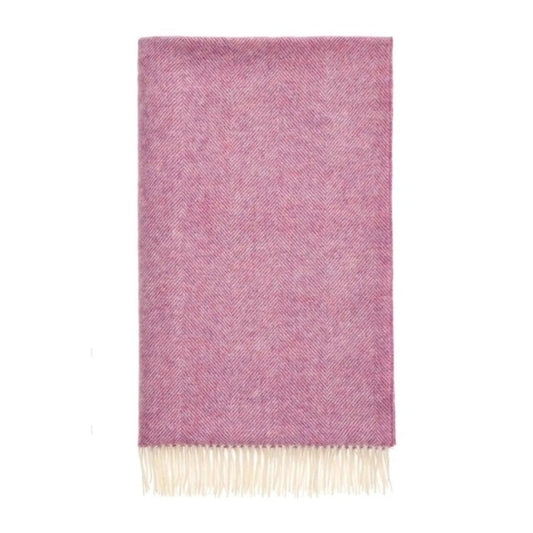 Mood Company - Plaid Visgraat Roze - Shetland Lamswol - 140x185 - Bronte by Moon Scotland - 5057900121507