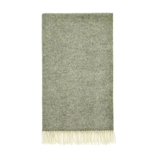 Mood Company - Plaid Visgraat Vintage Grijs - Shetland Lamswol - 140x185 - Bronte by Moon Scotland - 5057900121484