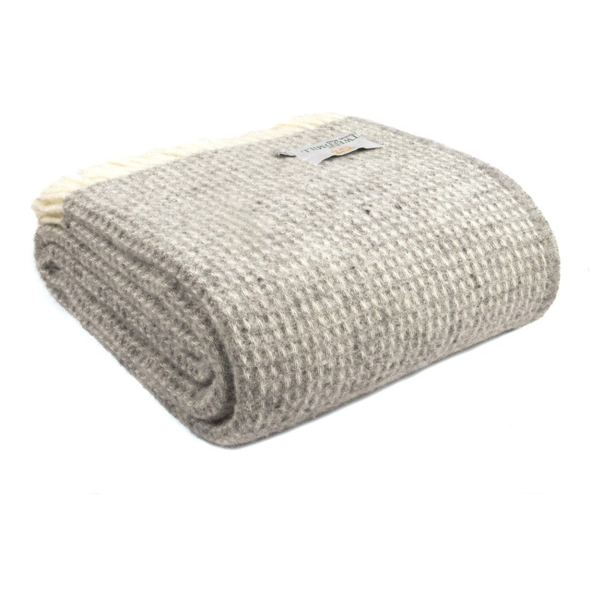 MoodCompanyNL - Plaid Waffle Grijs - 140x240 - Nieuw Wol - Tweedmill UK - 6232128621193