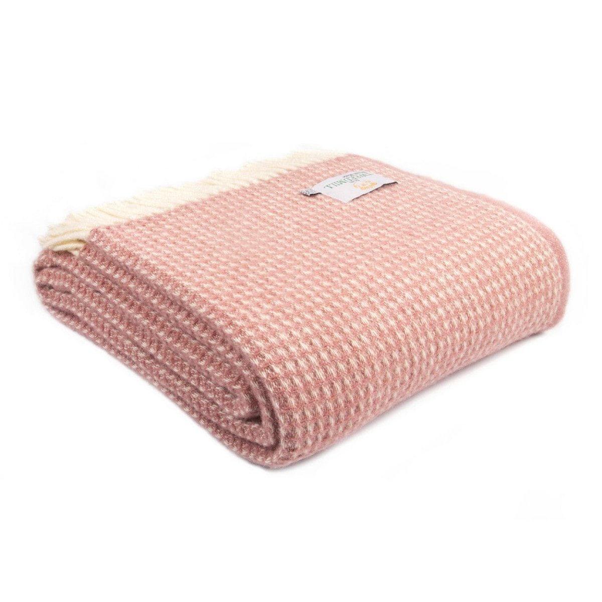 MoodCompanyNL - Plaid Waffle Oud Roze (Dusky Pink) - 140x240 - Nieuw Wol - Tweedmill UK - 6558284147927