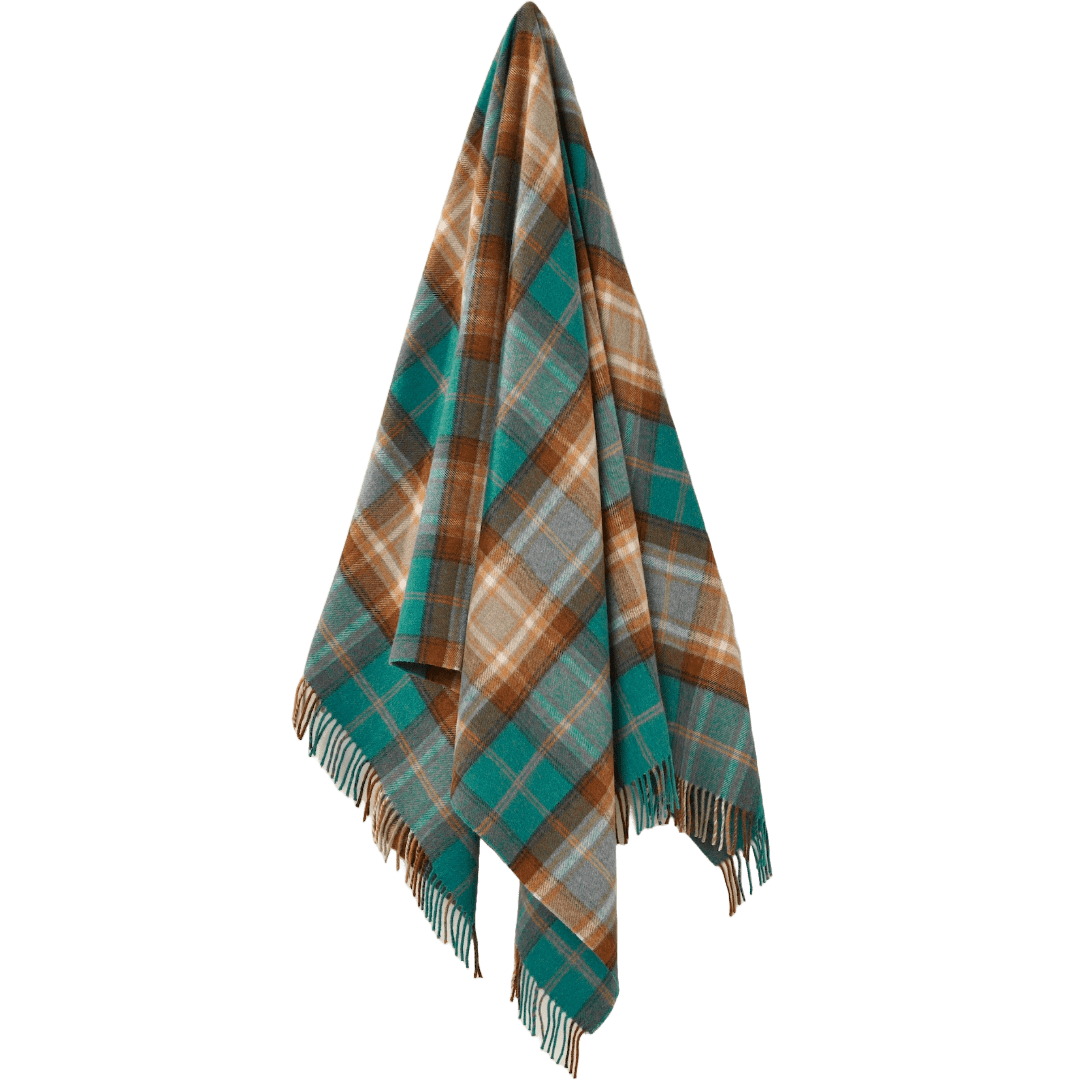 Plaid Winterton Jade Groen - Merino Lamswol - 140x185 - Bronte by Moon Scotland by MoodCompanyNL