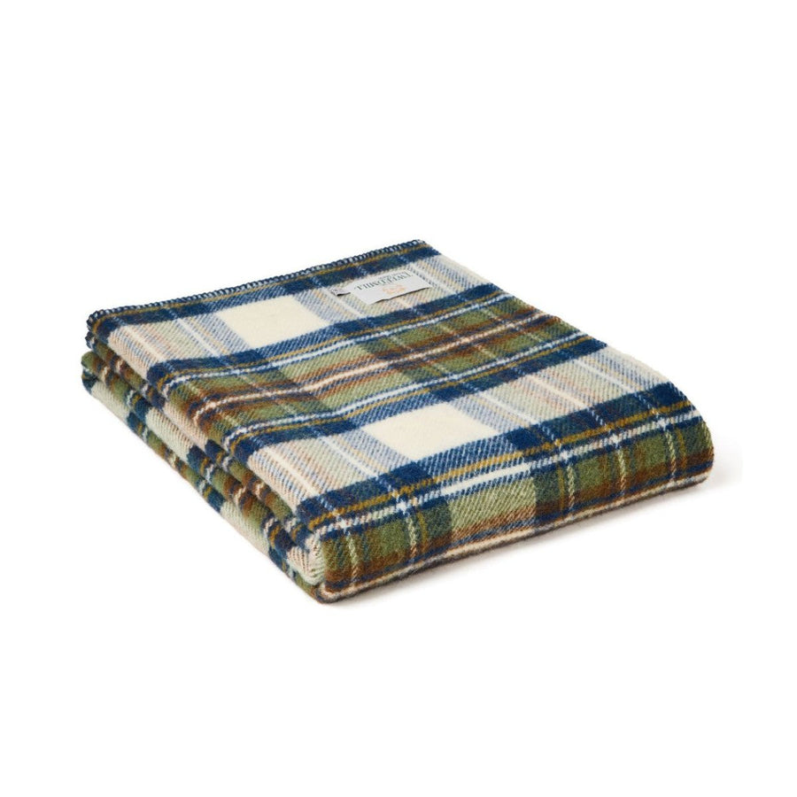 Mood Company - Plaid zonder franje Tartan Muted Blue Dress Stewart - 150x200 - Nieuw Wol - Tweedmill UK - 