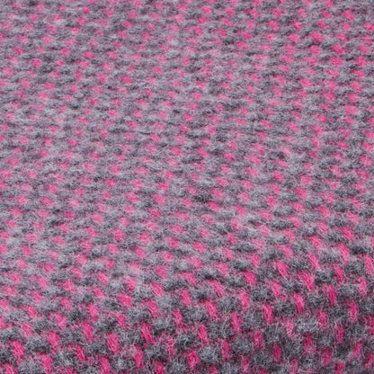 MoodCompanyNL - Plaid zonder franje Twill Roze met Grijs - 140x200 - Nieuw Wol - Tweedmill UK - 5060958302699