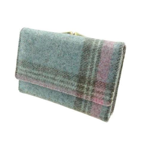 Portemonnee Belby Blauw Roze (Aqua Pink) - Rosehall - Abraham Moon Tweed - Glen Appin of Scotland by MoodCompanyNL