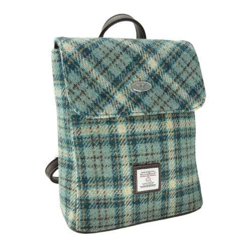 MoodCompanyNL - Rugzak Tummel Lichtblauw en creme (Duck egg and cream) - Mini - 26x21x12 - Harris Tweed - Glen Appin of Scotland - 5060959020271
