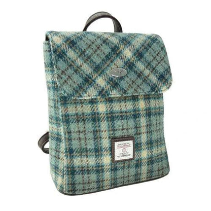 MoodCompanyNL - Rugzak Tummel Lichtblauw en creme (Duck egg and cream) - Mini - 26x21x12 - Harris Tweed - Glen Appin of Scotland - 5060959020271