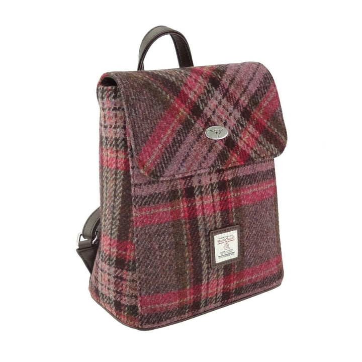 MoodCompanyNL - Rugzak Tummel Roze stewart Tartan - Mini - 26x21x12 - Harris Tweed - Glen Appin of Scotland - 5061035011640