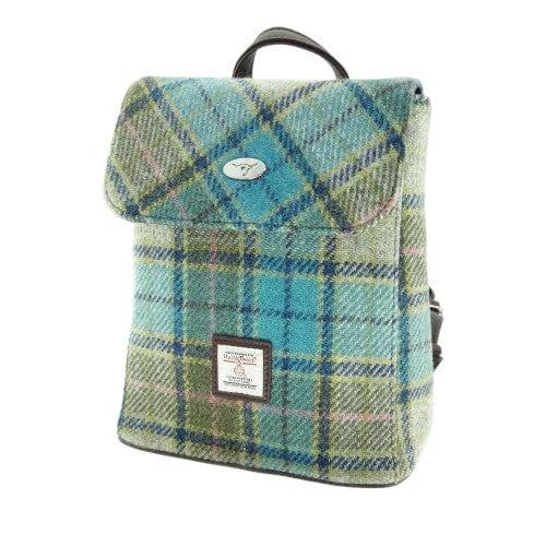 Rugzak Tummel Turquoise - Mini - 26x21x12 - Harris Tweed - Glen Appin of Scotland by MoodCompanyNL
