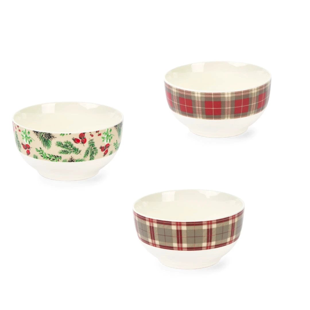 Schaaltjes NEW BONE tartan - set van 3 - 150 ML - Nuvole di Stoffa by Mood4Christmas