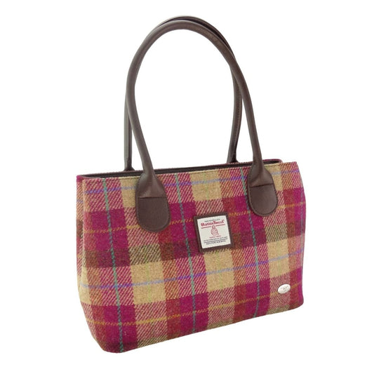 Mood Company - Schoudertas Cassley Burgundy & Sand - Klassiek - Harris Tweed - Glen Appin of Scotland - 