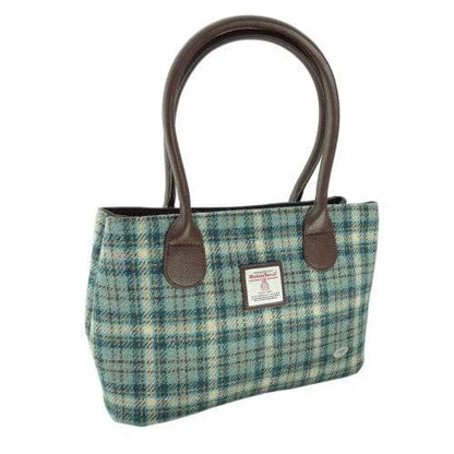 Schoudertas Cassley Lichtblauw met Creme (Duckegg and Cream) - Klassiek - Harris Tweed - Glen Appin of Scotland by MoodCompanyNL