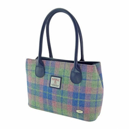 MoodCompanyNL - Schoudertas Cassley Zacht Blauw met Roze - Klassiek - Harris Tweed - Glen Appin of Scotland - 5060959027157