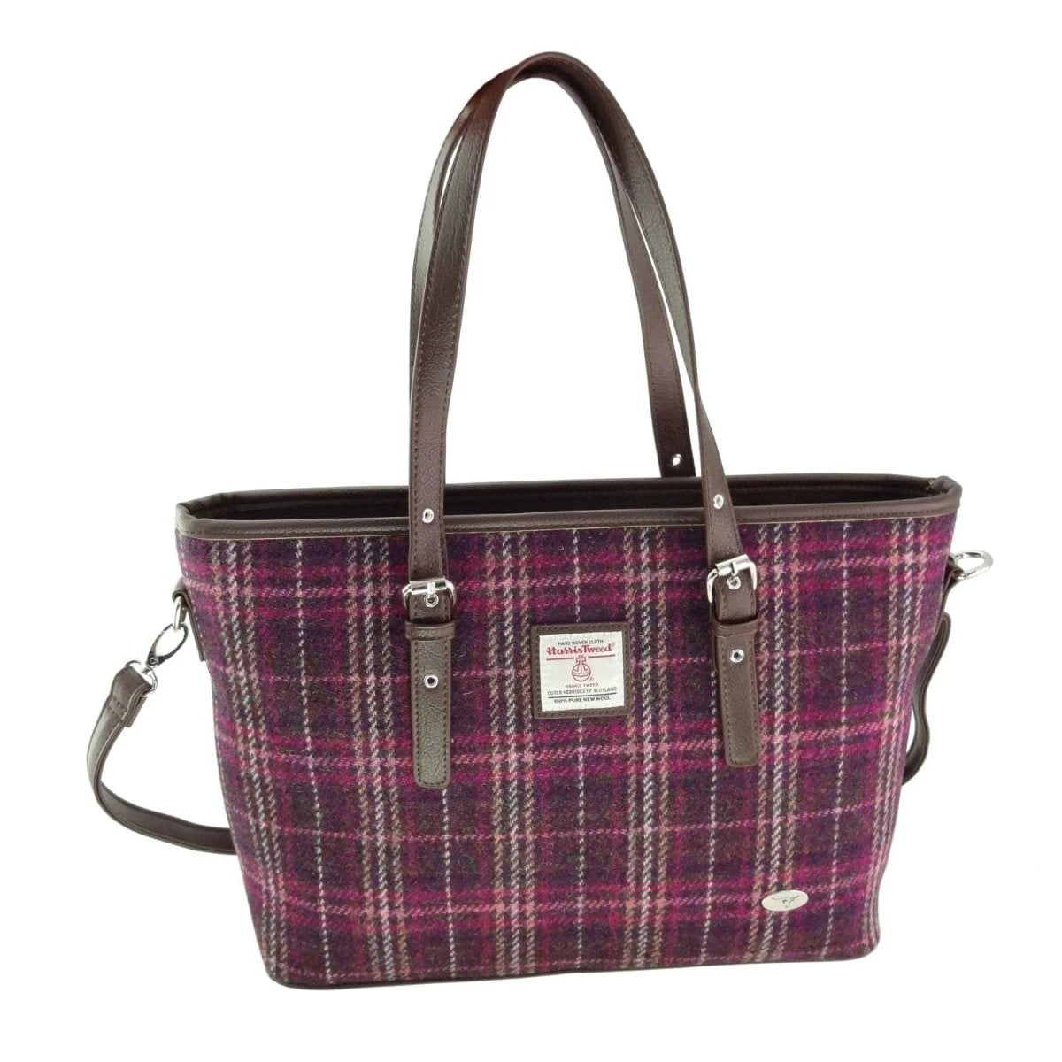 Schoudertas Spey Tote bag Paars Geruit (Purple Check)- Groot - Ritssluiting - Harris Tweed - Glen Appin of Scotland by MoodCompanyNL