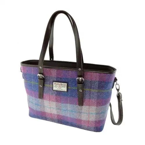 MoodCompanyNL - Schoudertas Spey Tote bag Paars met Roze - Groot - Ritssluiting - Harris Tweed - Glen Appin of Scotland - 5060631373299