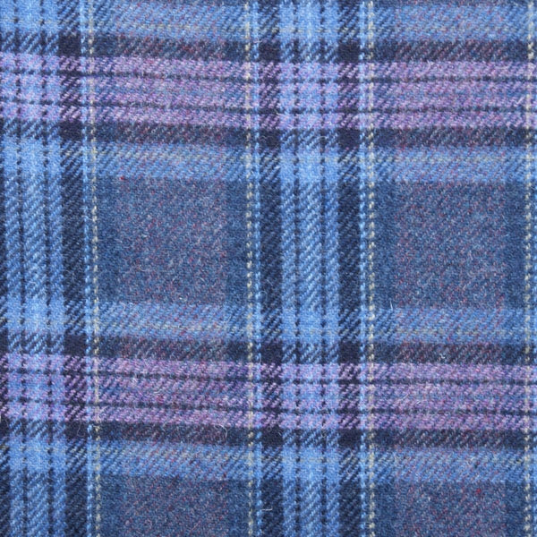 Mood Company - Schoudertas Thurso Stewart Blauw en Paars Tartan - 23x24x9 - Harris Tweed - Glen Appin of Scotland - 5061035011879