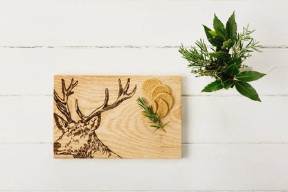 Serveerplank Edelhert - 30x20 - Schots Eikenhout - Scottish Made by MoodCompanyNL