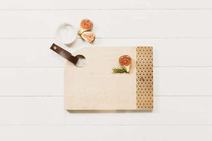 MoodCompanyNL - Serveerplank GEO Medium met leren handvat - 35x25 - Scottish Made - 5060426286551