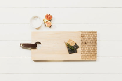 MoodCompanyNL - Serveerplank GEO met leren handvat Medium - 45x20 - Scottish Made - 5060426286711