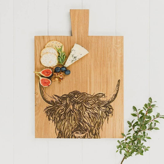 Serveerplank Schotse Hooglander Medium - 35x25 - Schots Eikenhout - Scottish Made by MoodCompanyNL