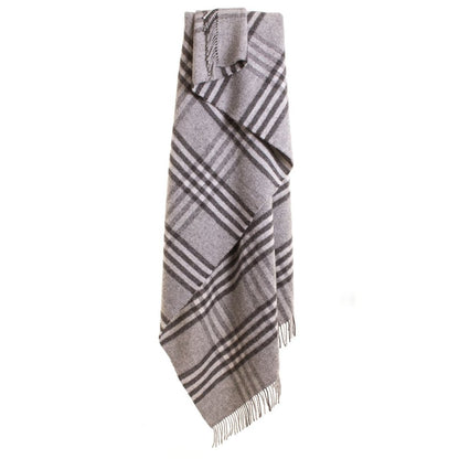 MoodCompanyNL - Sprei Grote Schotse Ruit Grijs - 140x240 - Nieuw Wol - Tweedmill UK - 5060674578262