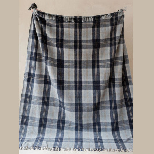MoodCompanyNL - Sprei Tartan Bannockbane Silver - 175x250 - Gerecycled Wol - TBCo Scotland - 5055603549048