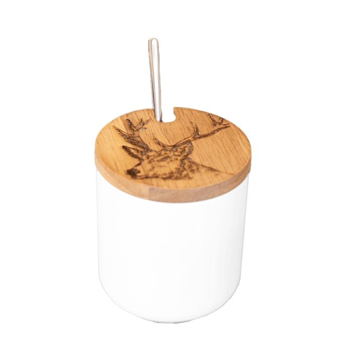 MoodCompanyNL - Suiker - of jampot met lepel Edelhert - 9x8 - Scottish Made - 5060949551525