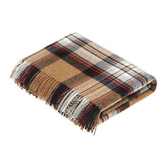 Plaid Tartan Camel Stewart - Merino Lamswol - 140x185 - Bronte by Moon Scotland by MoodCompanyNL