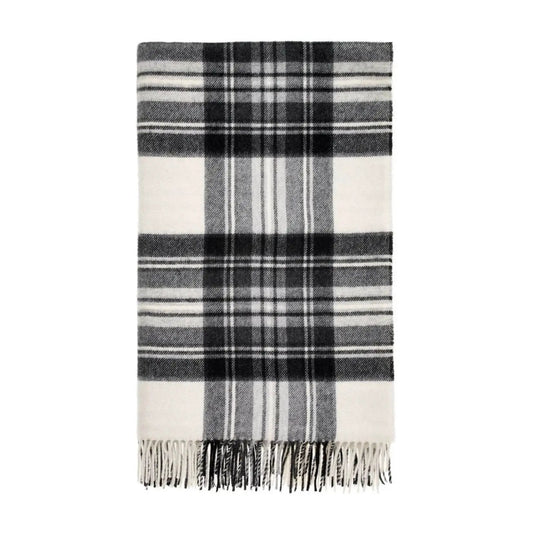 Plaid Tartan Dress Grey Stewart - Merino Lamswol - 140x185 - Bronte by Moon Scotland by MoodCompanyNL