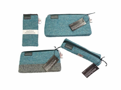 Toilettas Groenblauw - Harris Tweed - Amy Britton by MoodCompanyNL