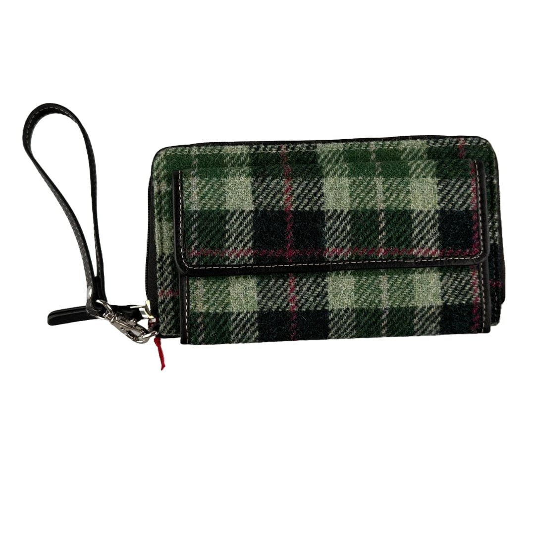 Travel Wallet Groen Tartan & Zwart Leer | Das Impex by MoodCompanyNL