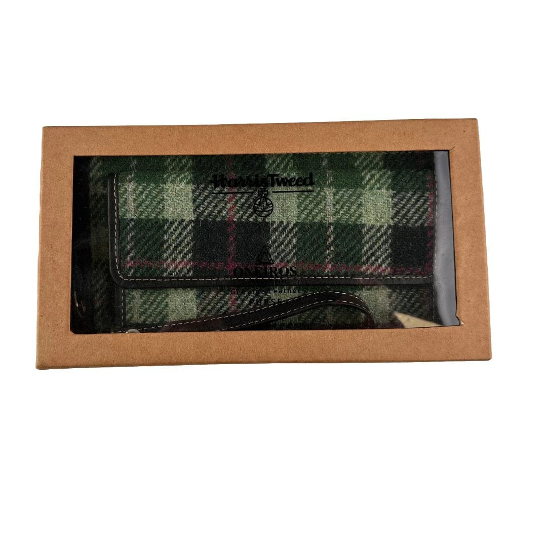 Travel Wallet Groen Tartan & Zwart Leer | Das Impex by MoodCompanyNL