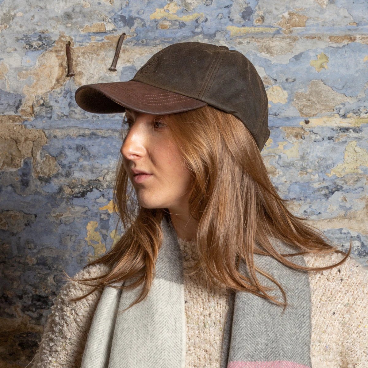 Mood Company - Wax Baseball Cap Groen – Waxed Cotton Pet met Leren Klep (Made in UK) - 5060445894126