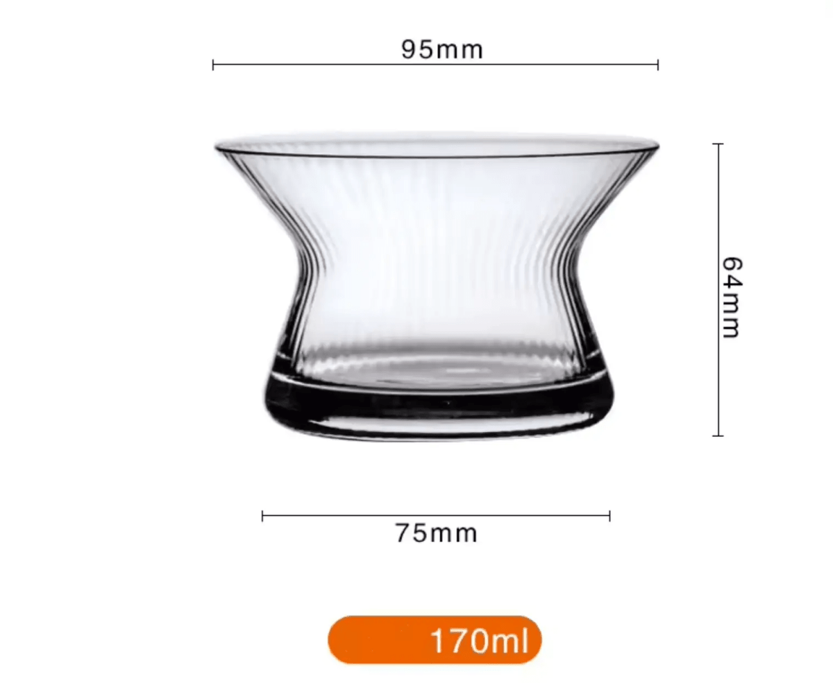 Mood Company - Whiskyglas THE HANYU GLASS – Japans roterend design – slanke taille – kristal – 170 ml – met onderzetter - 6151207138127